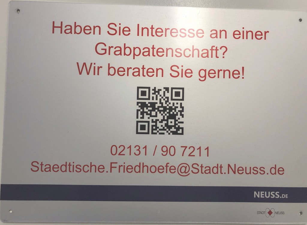 Die in Frage kommenden Gräber erkennen Sie an diesem Schild